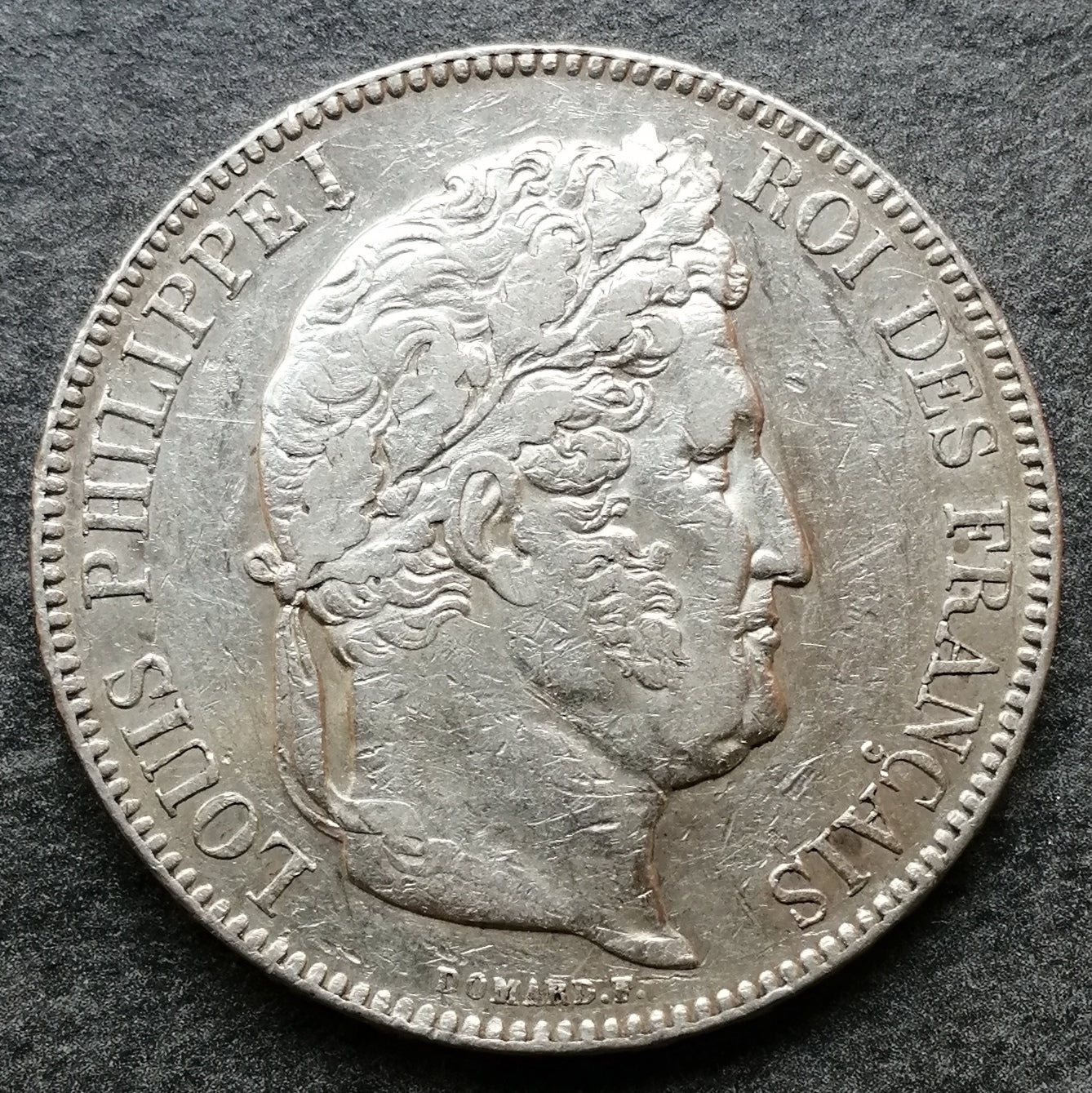 Luis Felipe (1830-1848) 5 francos 1843 B Rouen Plata - 25,01 gr - G. 678