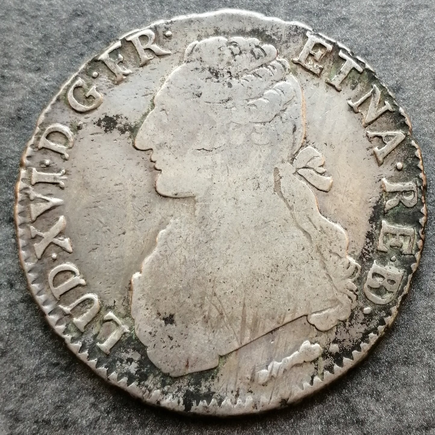 Luis XVI (1774-1792) Écu de Béarn con ramas de olivo 1778 Vaquette Pau Argent 28,90 gr L4L. 552