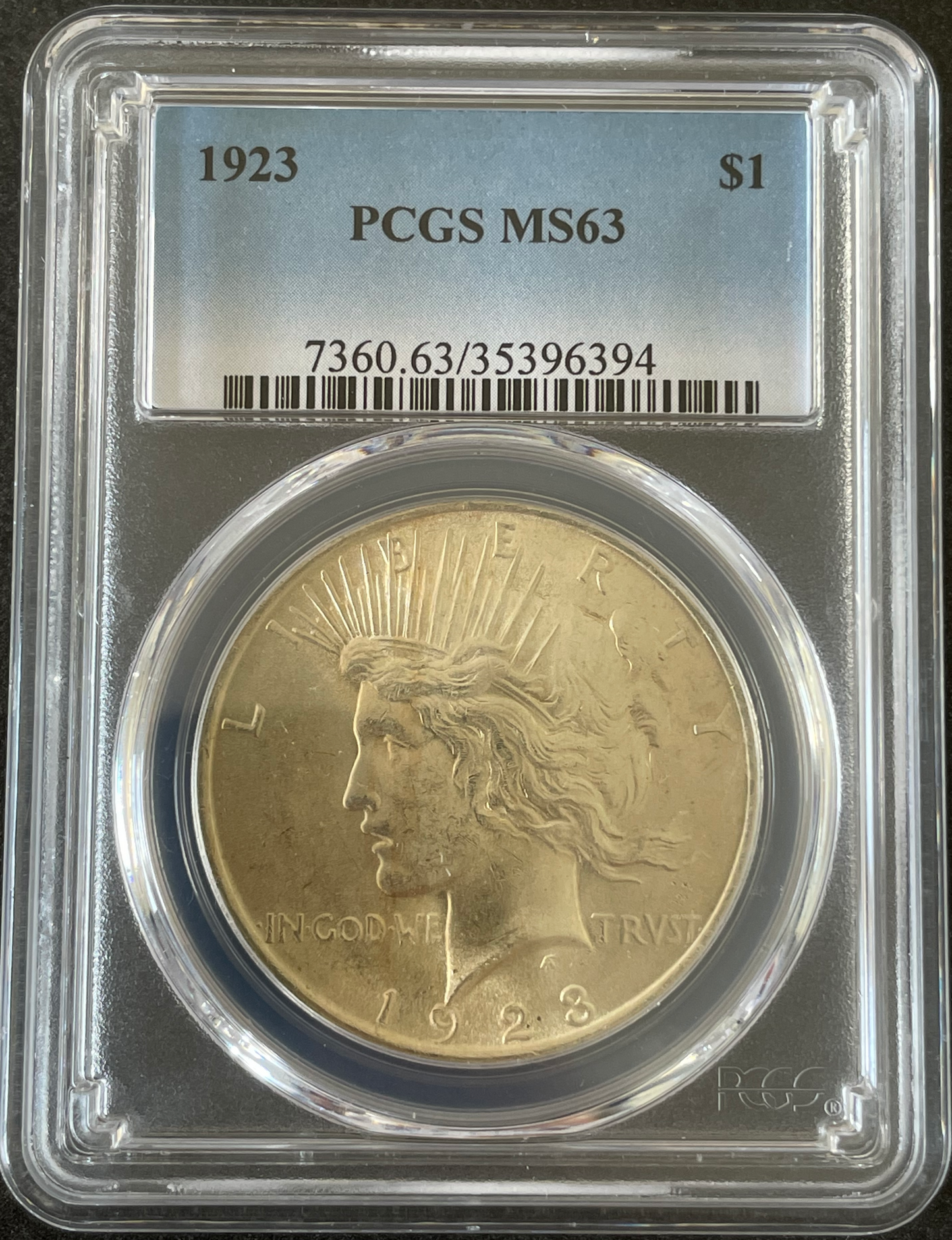 Un dólar estadounidense ($1) Liberty 1923 PCGS MS63 n°35396394