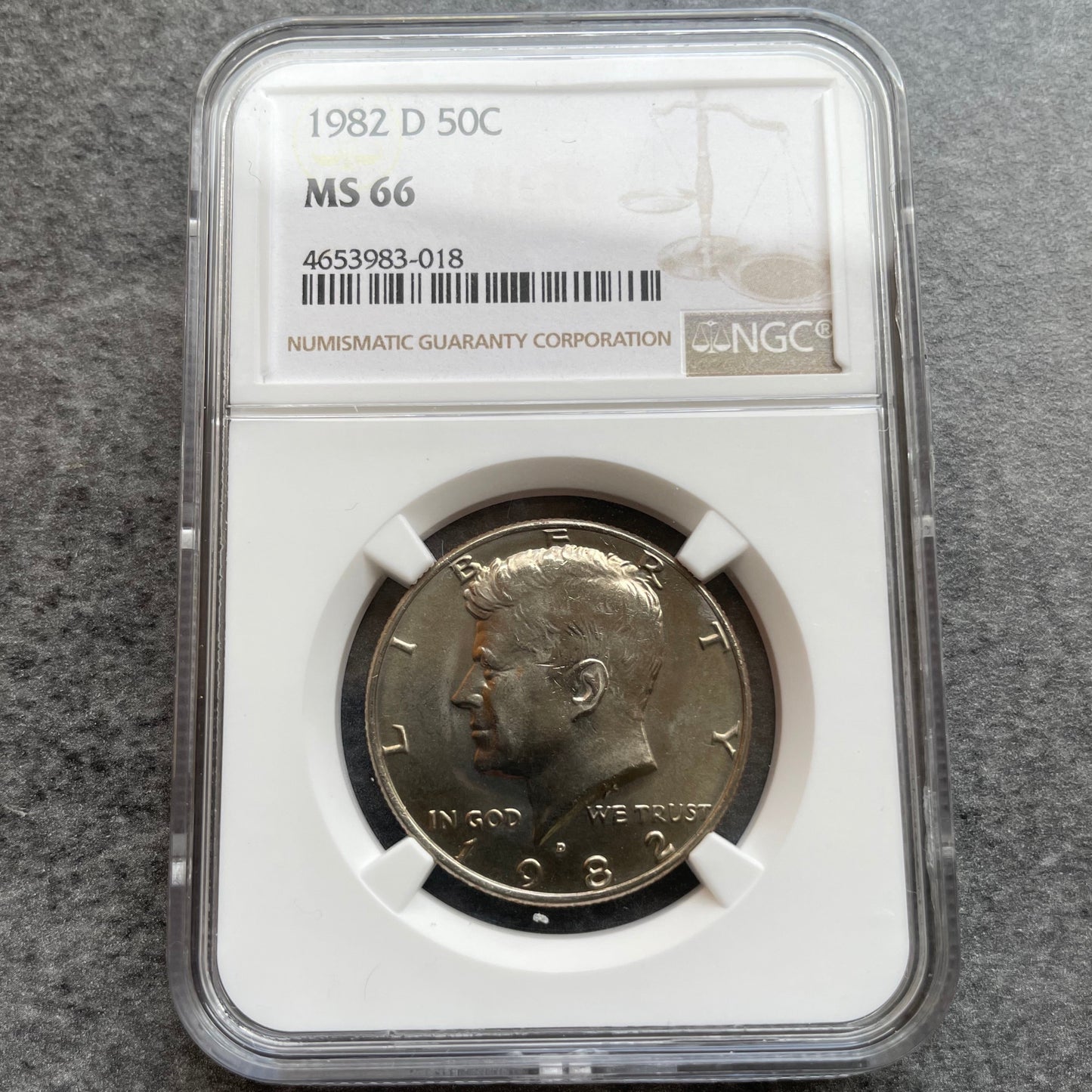 Medio dólar estadounidense (½$) "Kennedy Half Dollar" 1982 D Denver NGC MS66