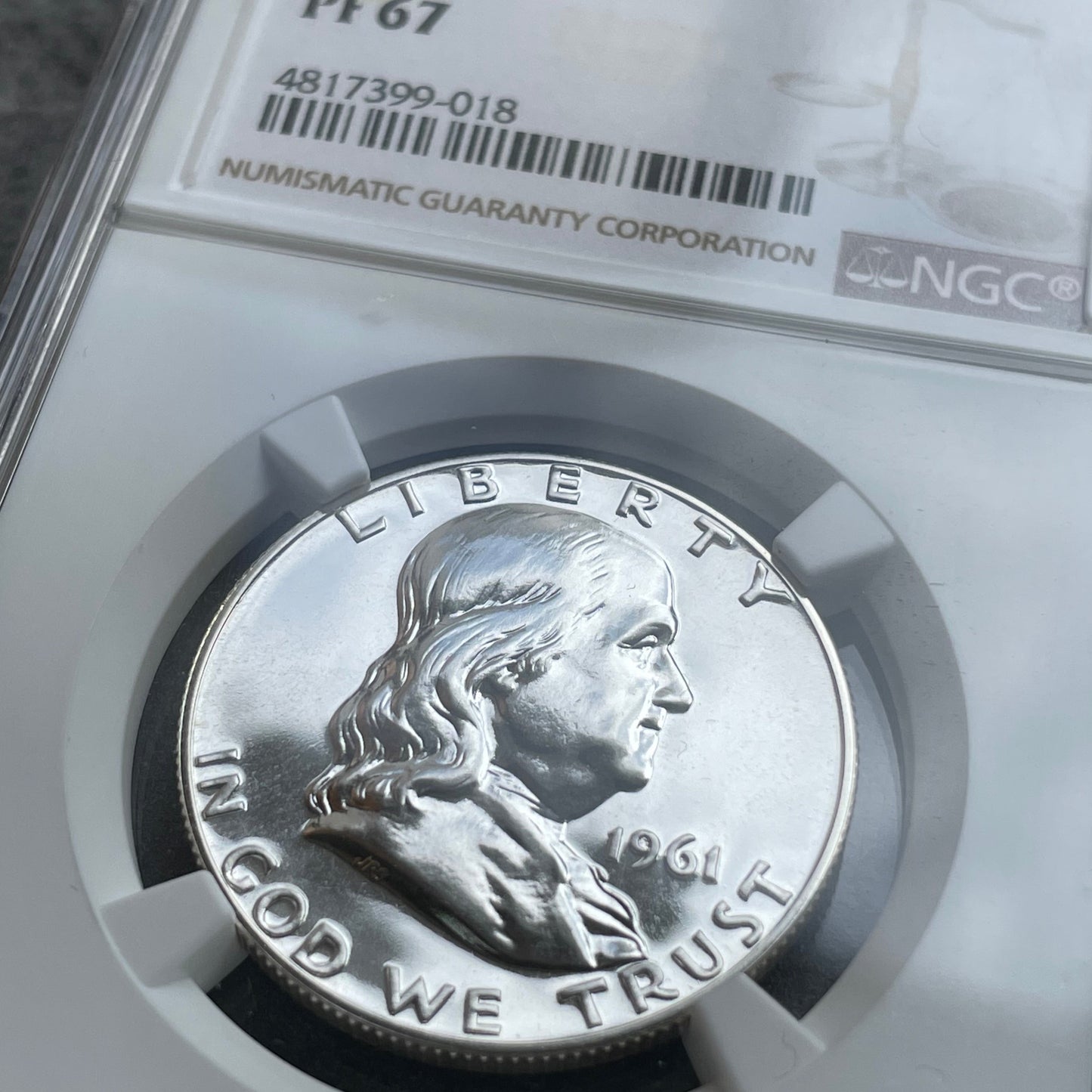 Medio Dólar USA (½ $) "Franklin Medio Dólar" 1961 Plata NGC PF67 PROOF