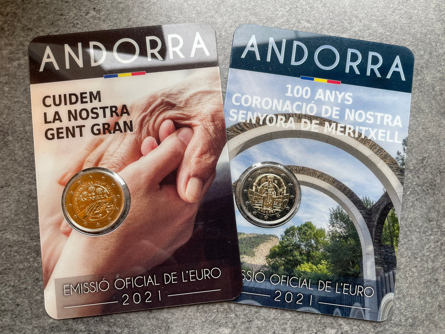 Andorra Coincard 2 x 2 euros commemorative BU Andorre 2021 Ains + MERITXELL