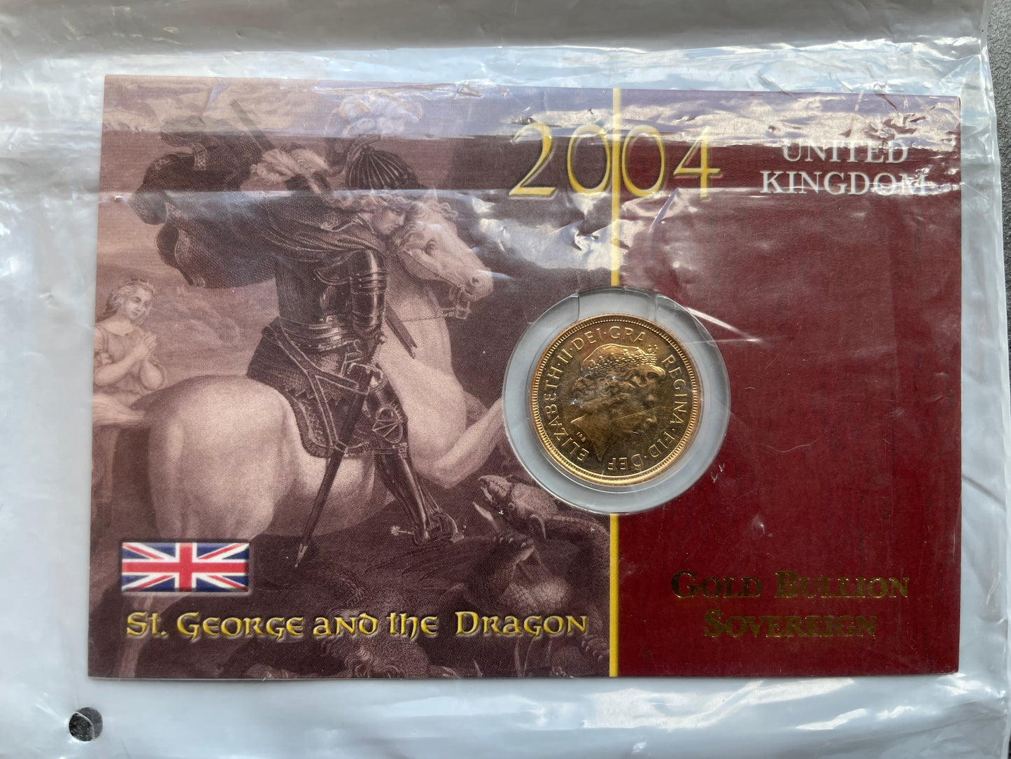 UK Angleterre United Kingdom Souverain Or 2004 Gold Sovereign in Presentation Packaging 7,99 gr Elisabeth II