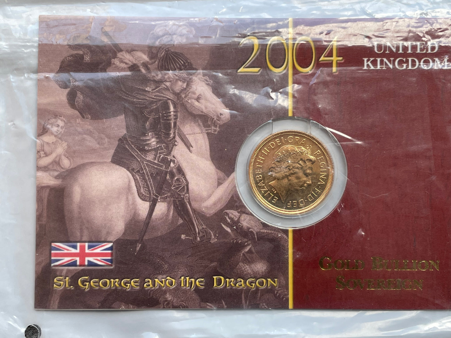 UK Angleterre United Kingdom Souverain Or 2004 Gold Sovereign in Presentation Packaging 7,99 gr Elisabeth II