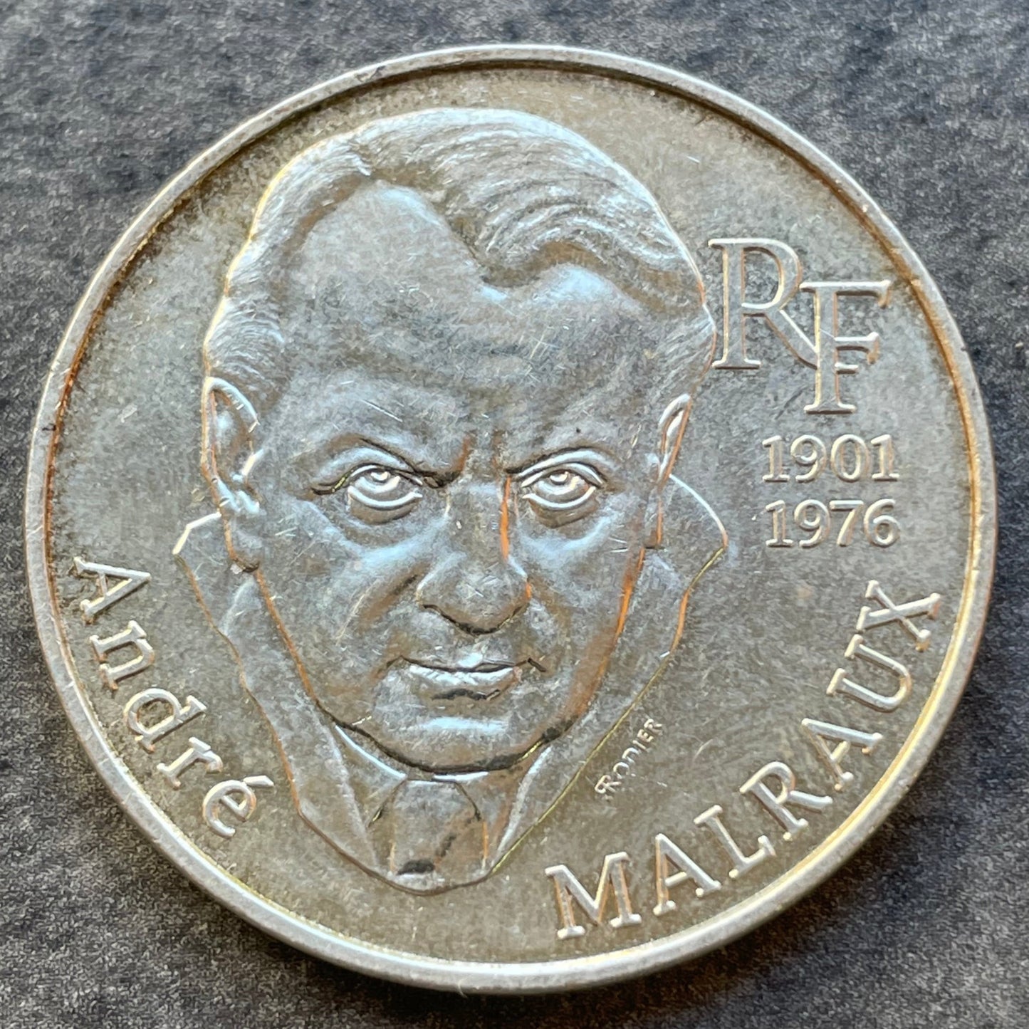 André Malraux 100 Francos 1997 Plata 15,12 gr