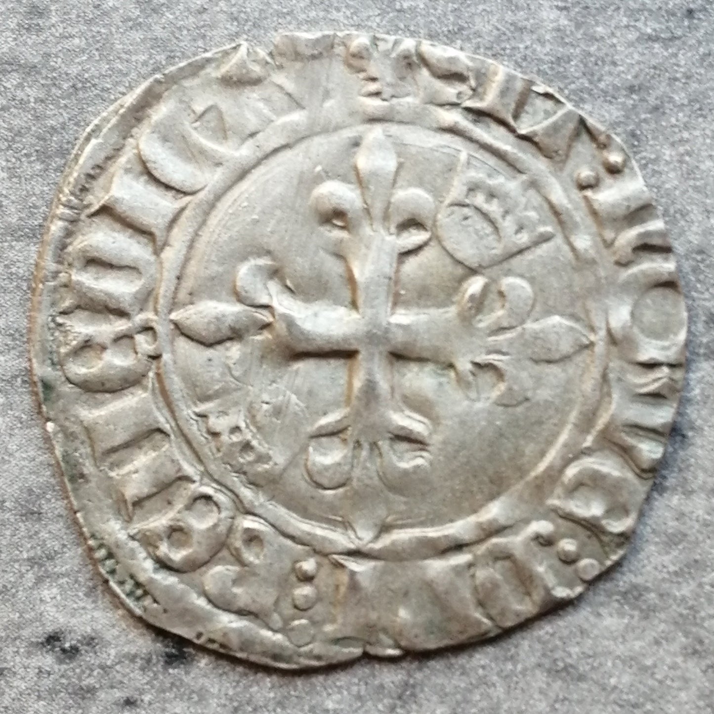 Charles VI (1380-1422) Big dit Florette - Fleur de Lis initial - Troyes - 2.51 gr