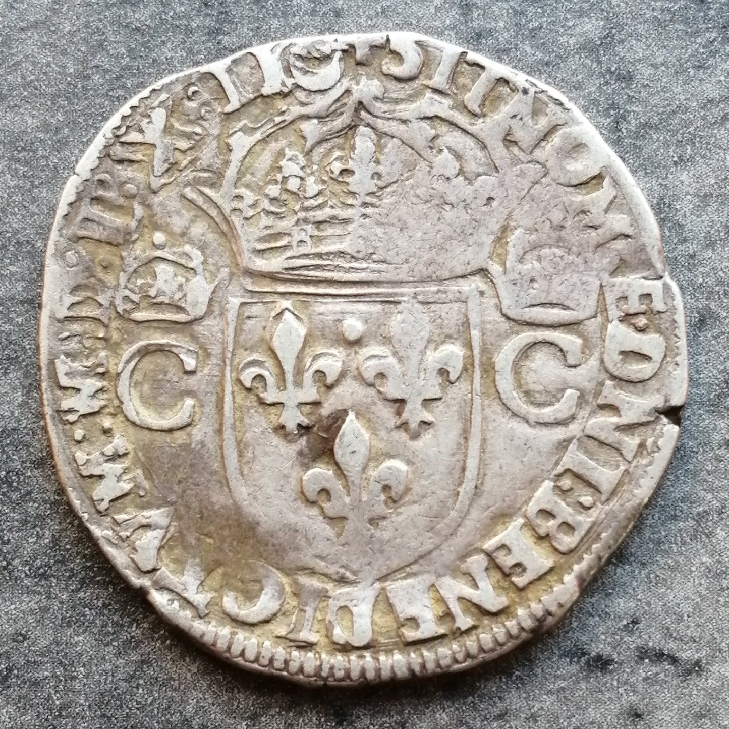 Charles IX (1560-1574) TESTON 1562 k Bordeaux 9.44 GR