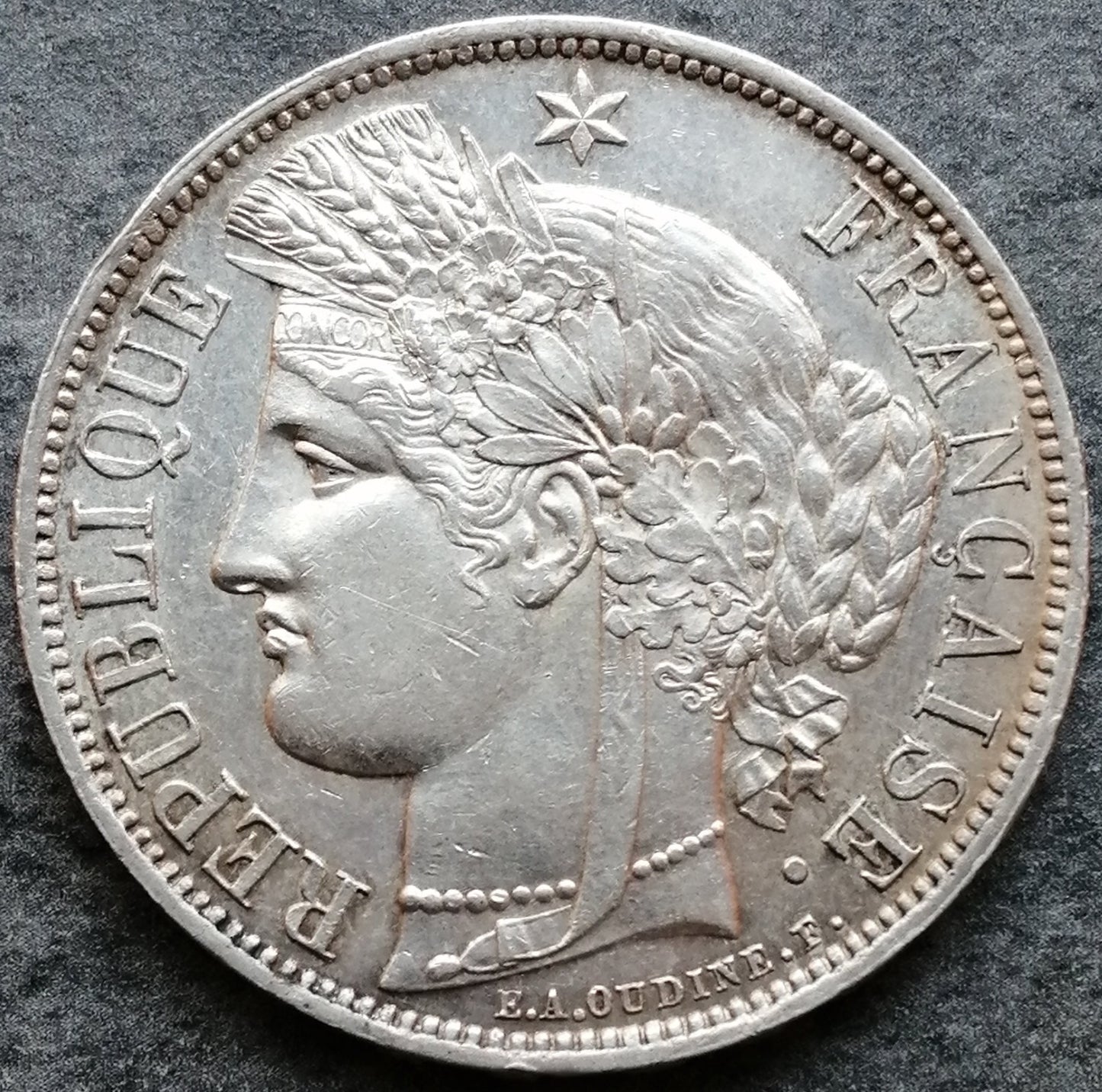 Ceres con leyenda 5 francos 1870 París Plata - 25,07 gr - EBC