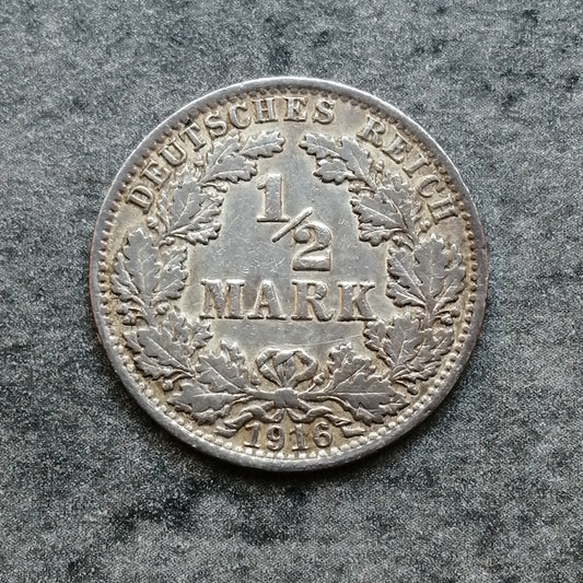 Alemania 1/2 Marcos 1916 A Plata 2,74 gr