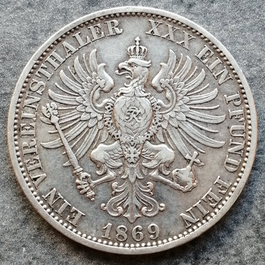 Allemagne Thaler 1869 A Wilhelm Prusse Argent 18.43 gr