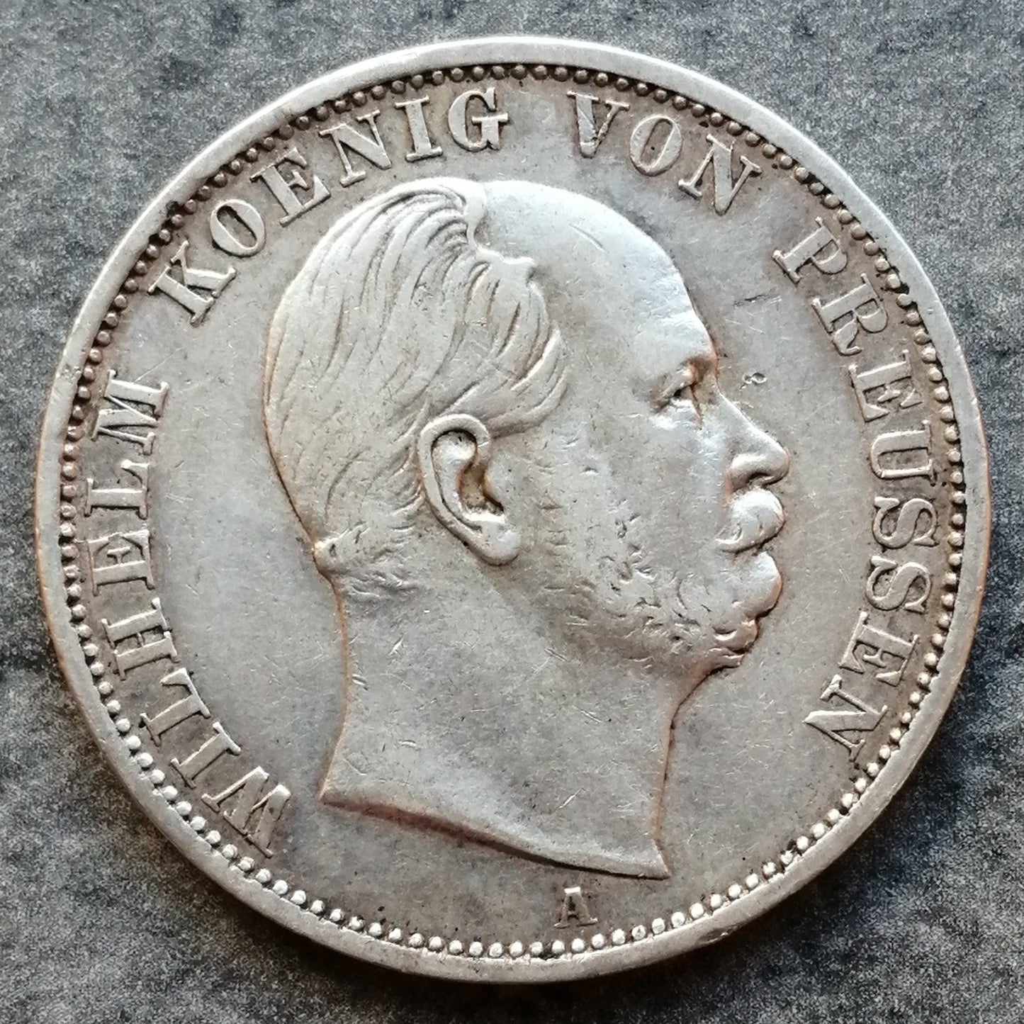 Alemania Thaler 1869 A Wilhelm Prusia Plata 18,43 gr