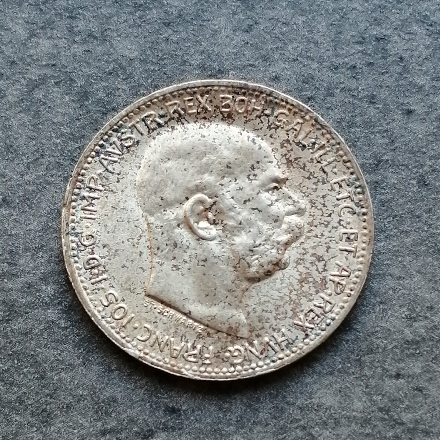 Hungary 1 Corona 1915 Silver 4.95 gr