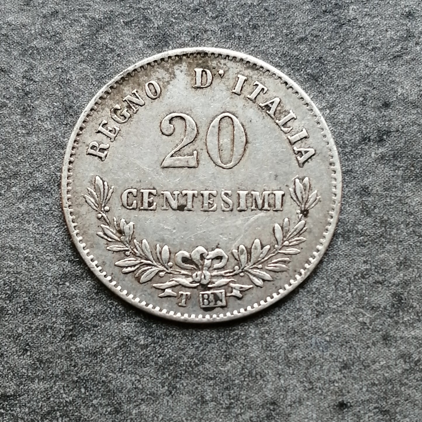 Italia 20 centesimi 1863 Turín Vittorio Emanuele II Plata 1,02 gr