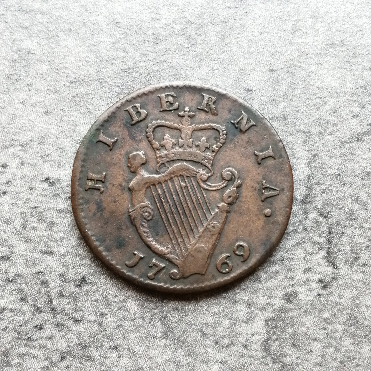 Irlanda Half Penny 1769 Georgius III 8,07 gr