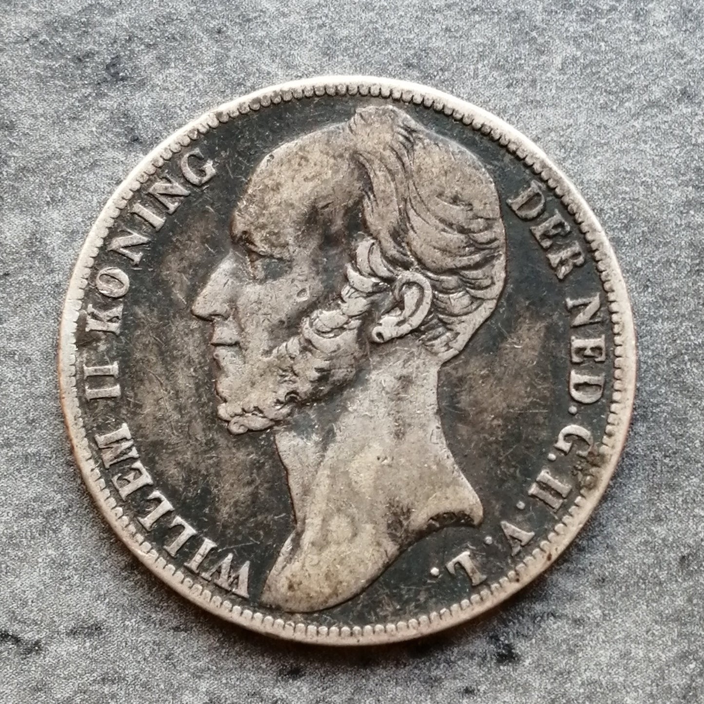 Países Bajos 1 florín 1848 Willem II 9,73 gr Plata