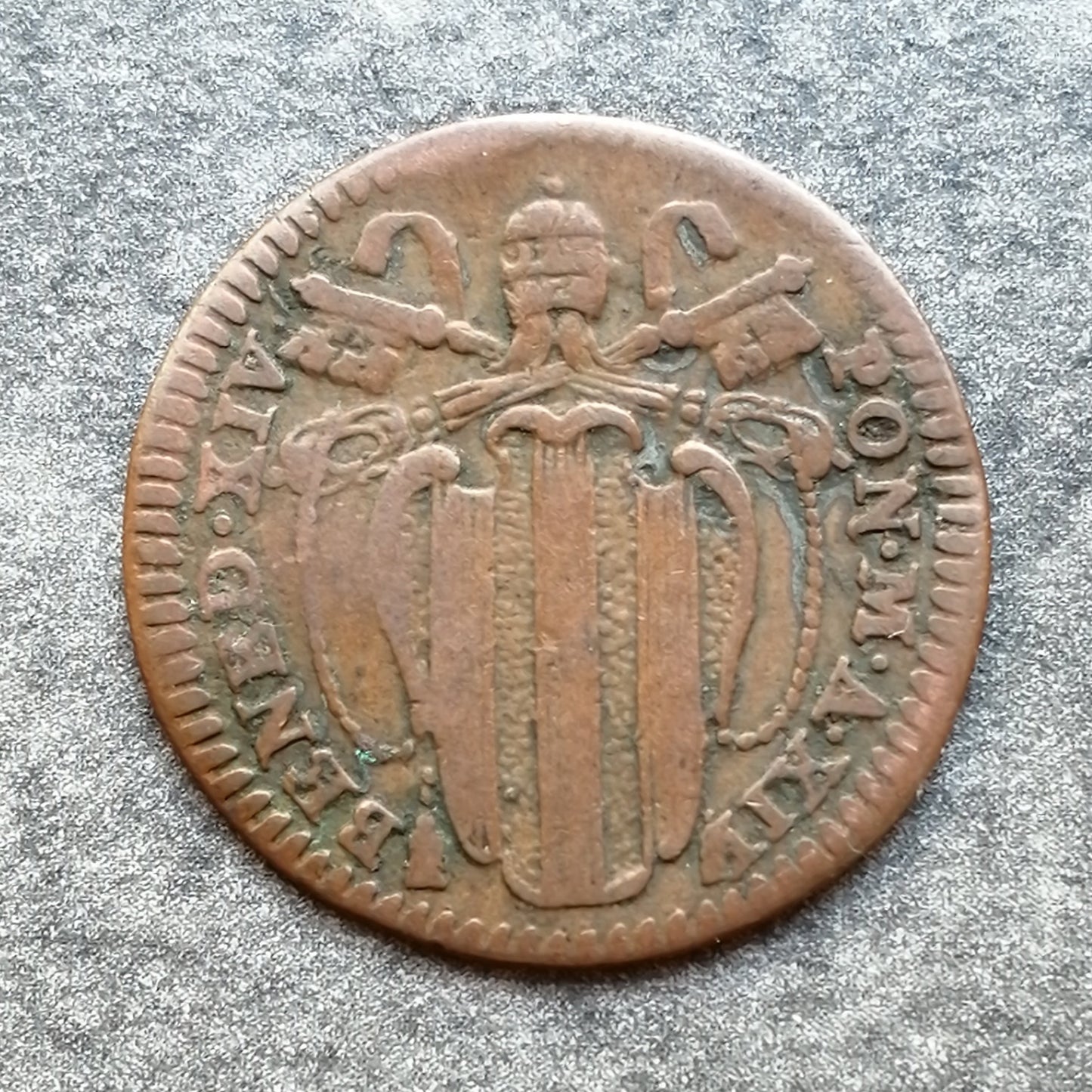 Vaticano Benedicto XIV (1740-1758) Quatrino Romano 1751 2,17 gr