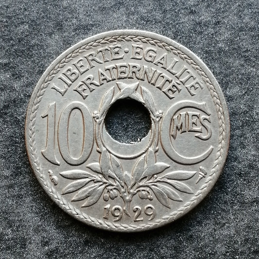 Por defecto 10 céntimos 1929 agujero descentrado Lindauer 3,86 gr