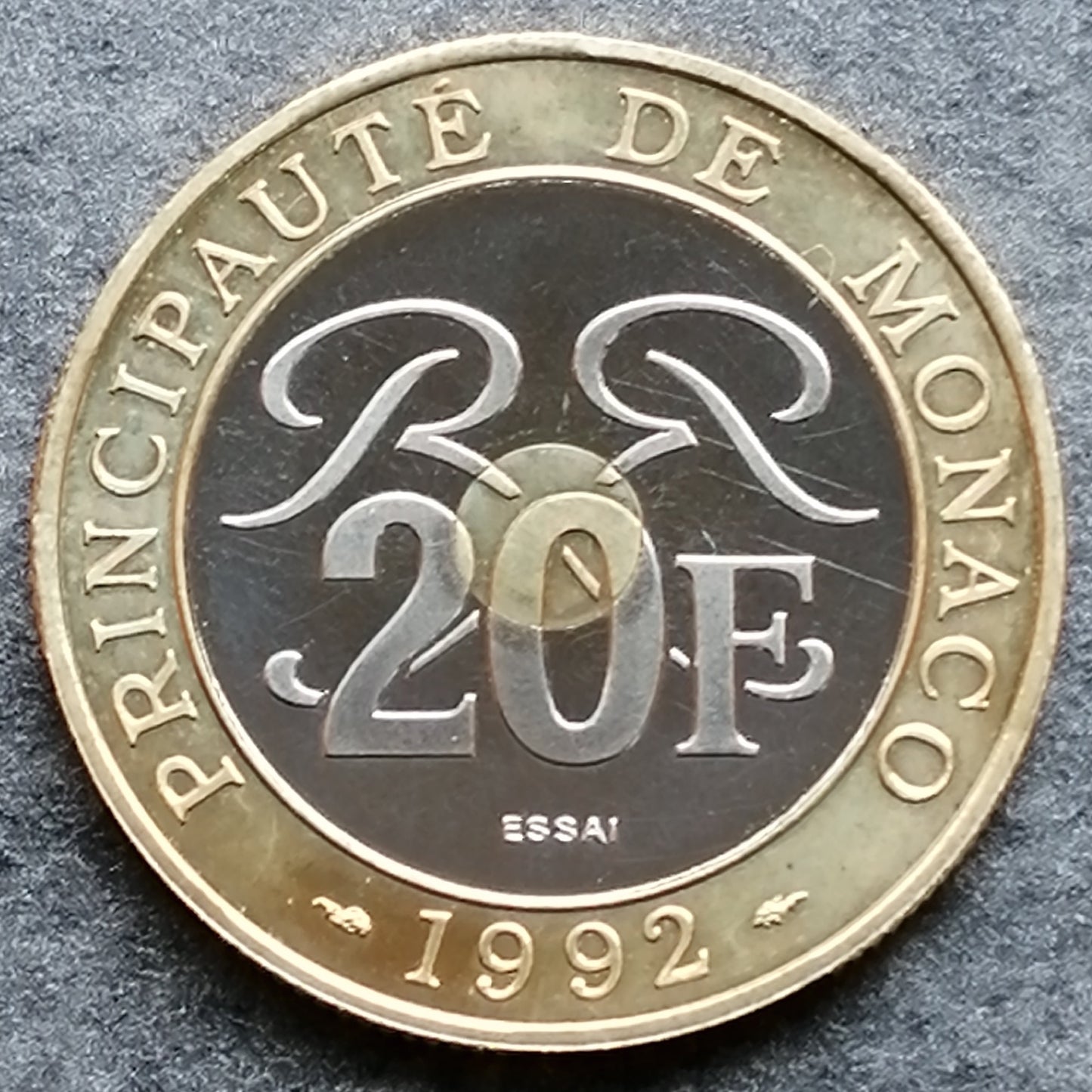 Principauté de Monaco - Essai 20 francs 1992 - 8.93 gr