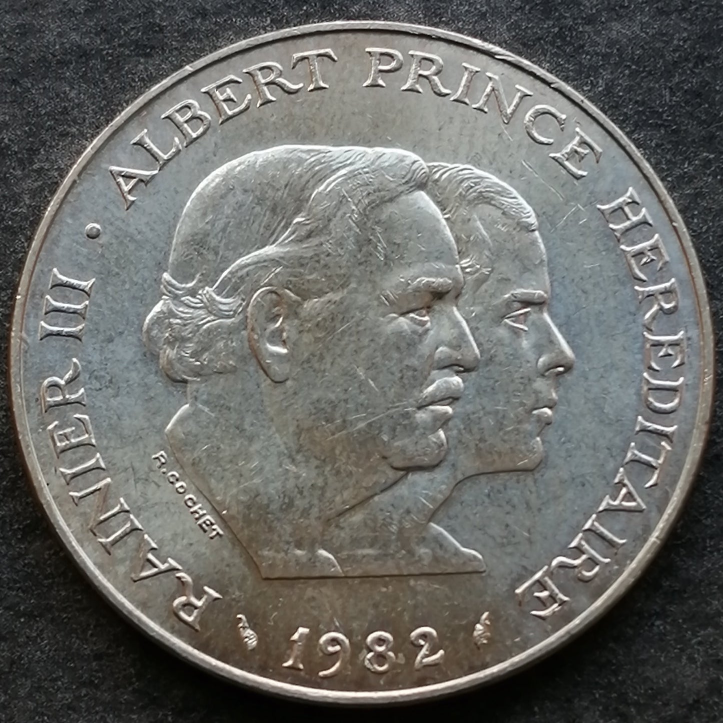 Principado de Mónaco 100 francos 1982 Plata 14,98 gr