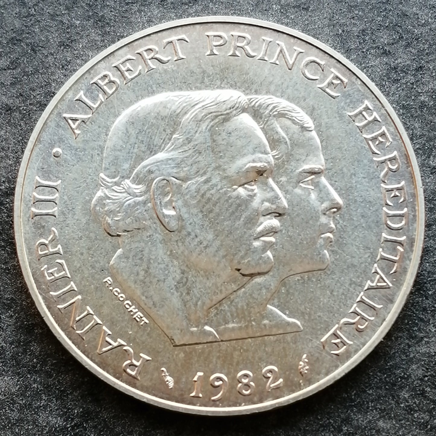 Principado de Mónaco 100 francos 1982 Plata 14,98 gr