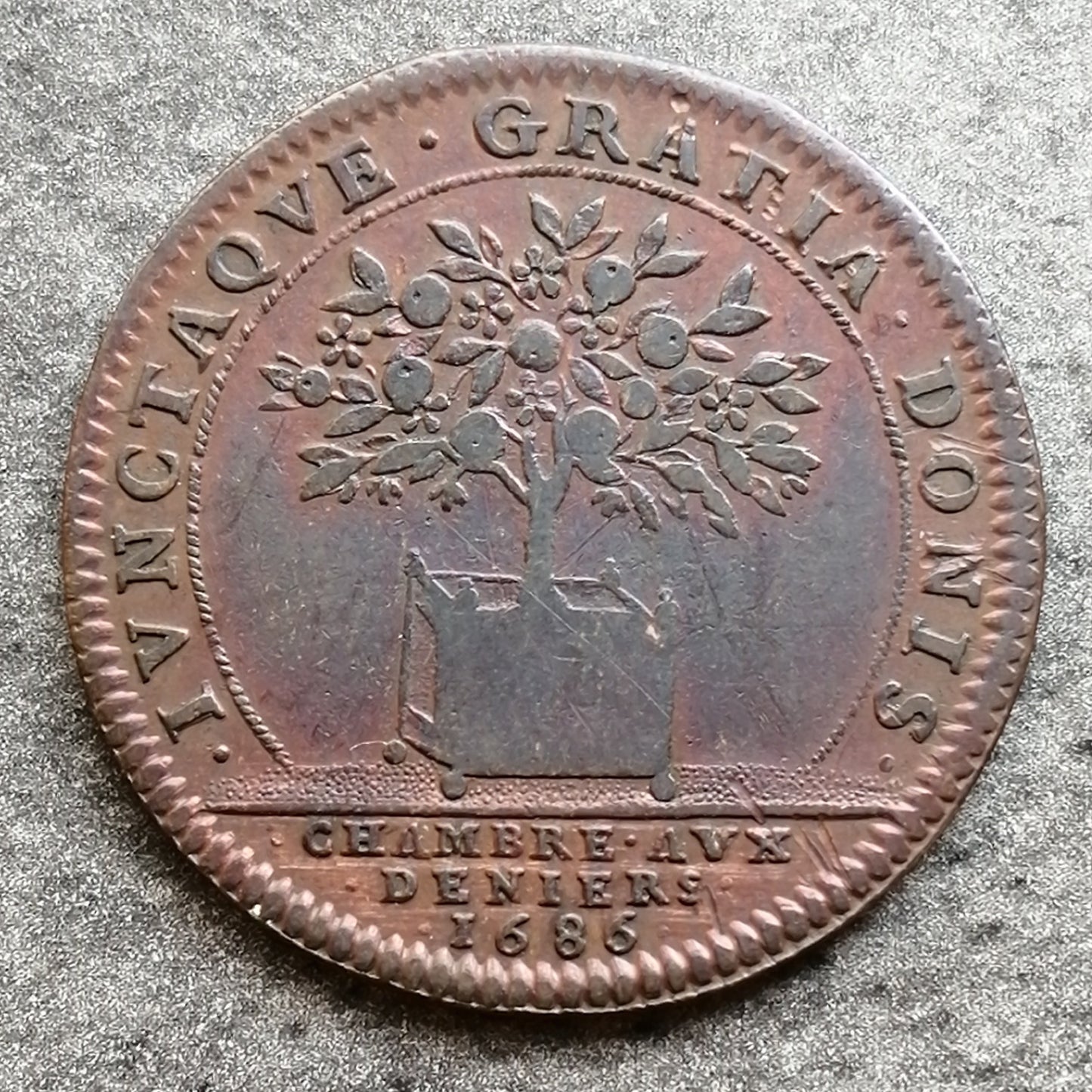 Ficha Luis XIV (1643-1715) Cámara de negacionistas 1686 5,65 gr