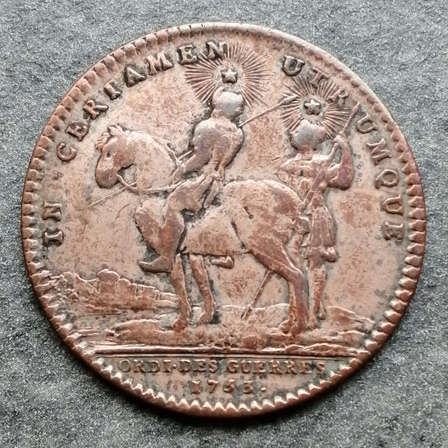 Louis XV token (1715-1774) Ordinary wars 1753 6.89 GR