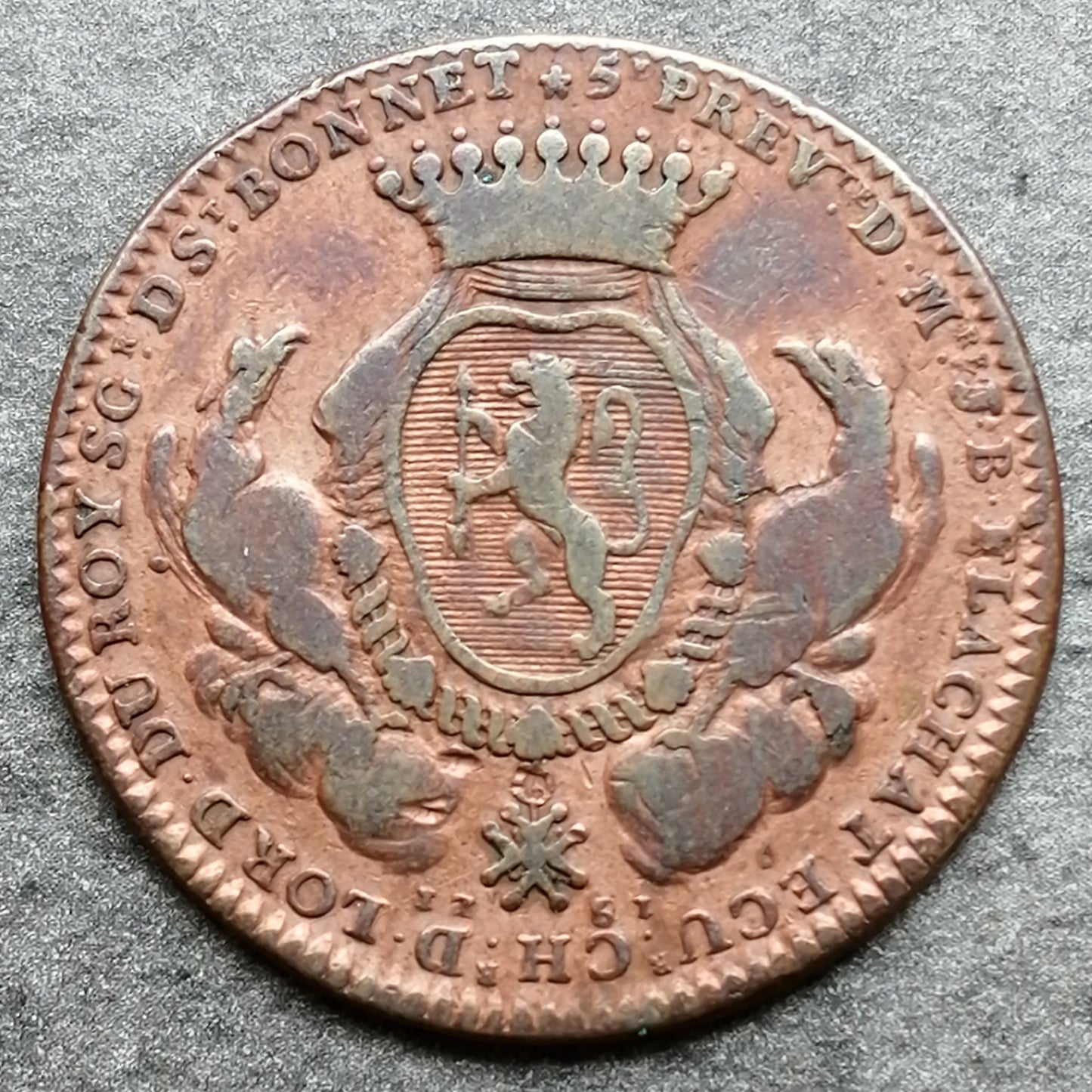 Ficha Luis XV (1715-1774) Escudero del rey Flachat 1761 7,83 gr