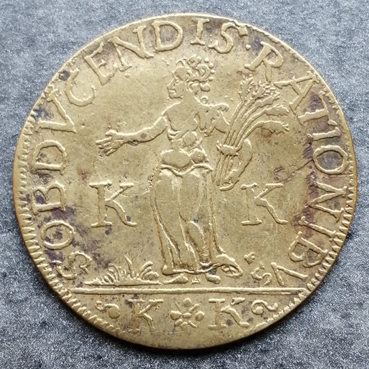 Token Brabante y Condado de Flandes Duque de Alençon luego Anjou Le Perche François 1594 4,43 gr