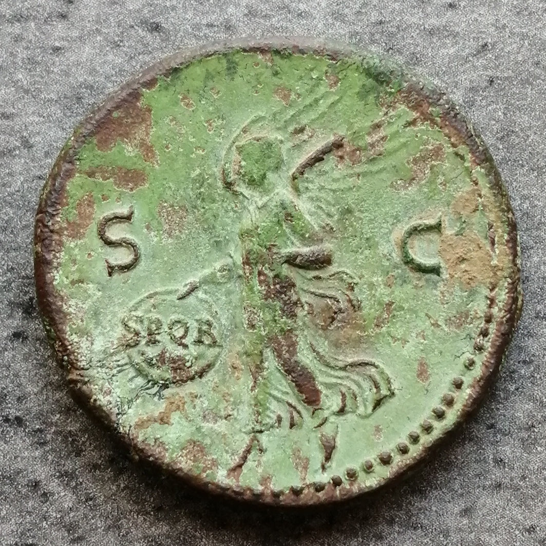 Vespasiano (69-79) Dupondius Victory R/ SPQR 13,07 gr