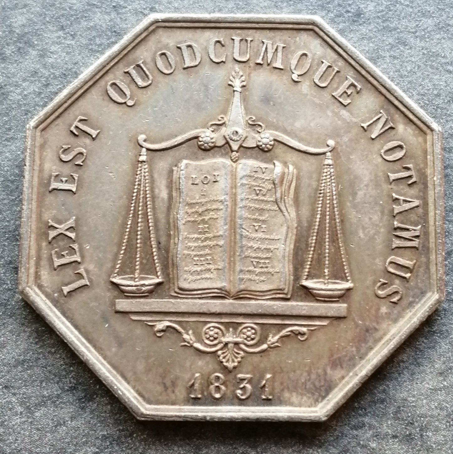 Ficha Compagnie des Notaires de Coulommiers 1831 Plata 16,91 gr 33 mm