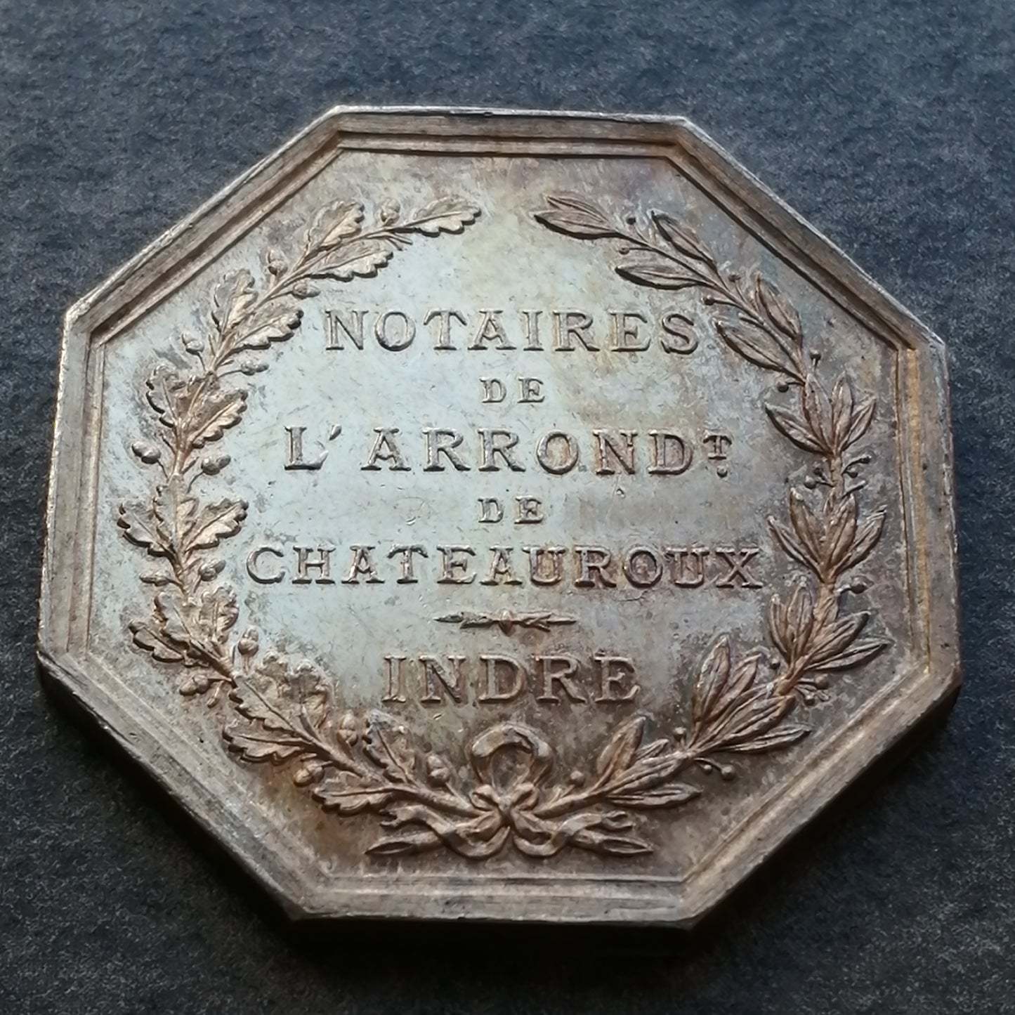 Jeton Notaires de Chateauroux (Indre) Argent 12.76 gr 28 mm