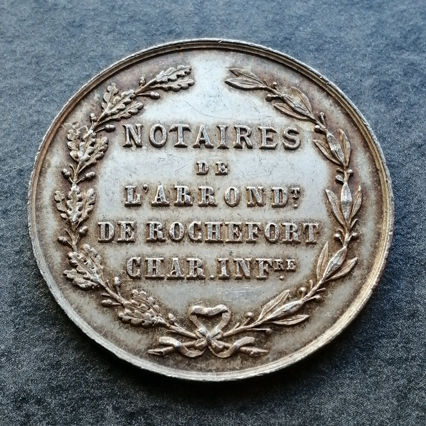 Ficha Notaria de Rochefort (Baja Charente) Plata 10,01 gr 28,5 mm