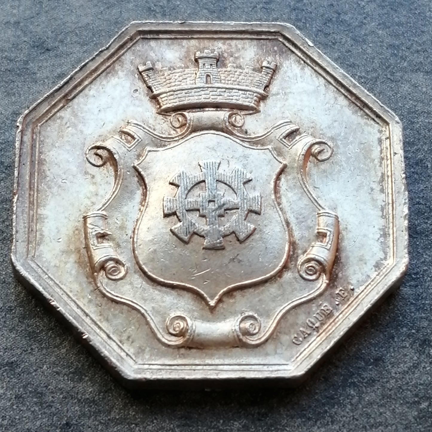 Jeton Comptoir d'escompte de Mulhouse 1854 Argent 6.68 gr