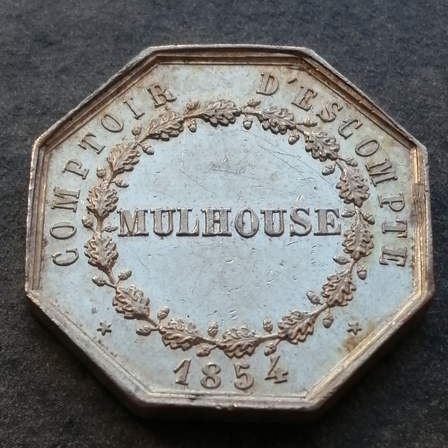 Token Comptoir d'escompte de Mulhouse 1854 Plata 6,68 gr