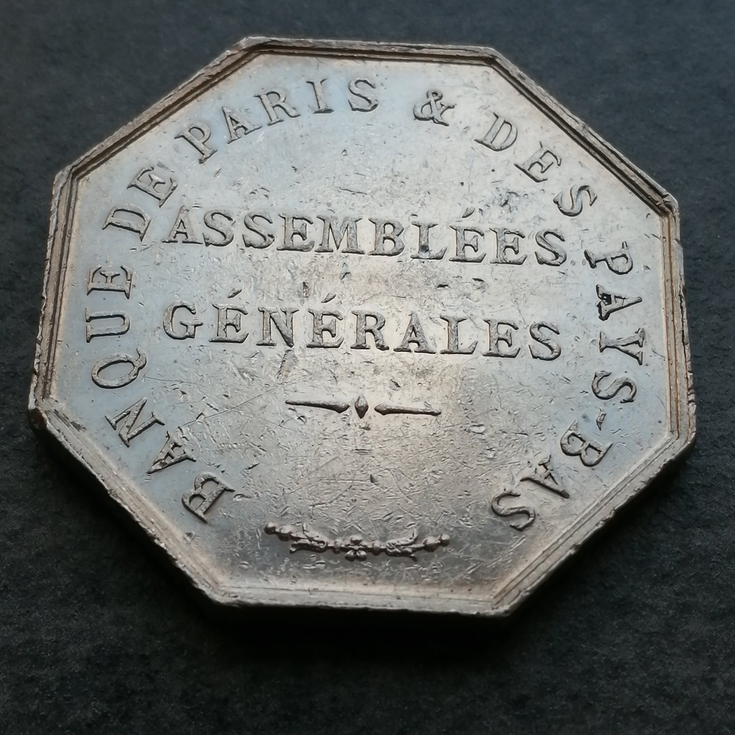 Token Banco de París y Países Bajos Plata 21,83 gr 36 mm