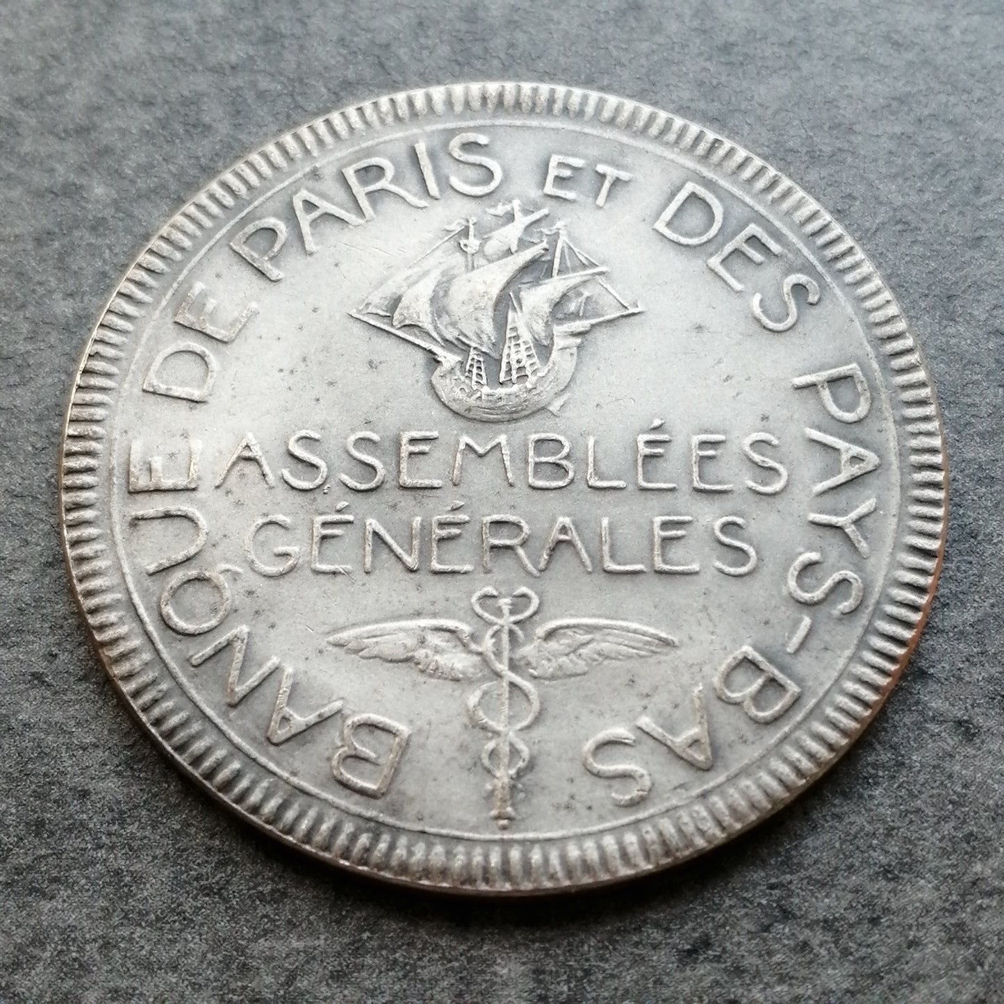 Token Banco de París y Países Bajos Plata 17.30 gr 36 mm