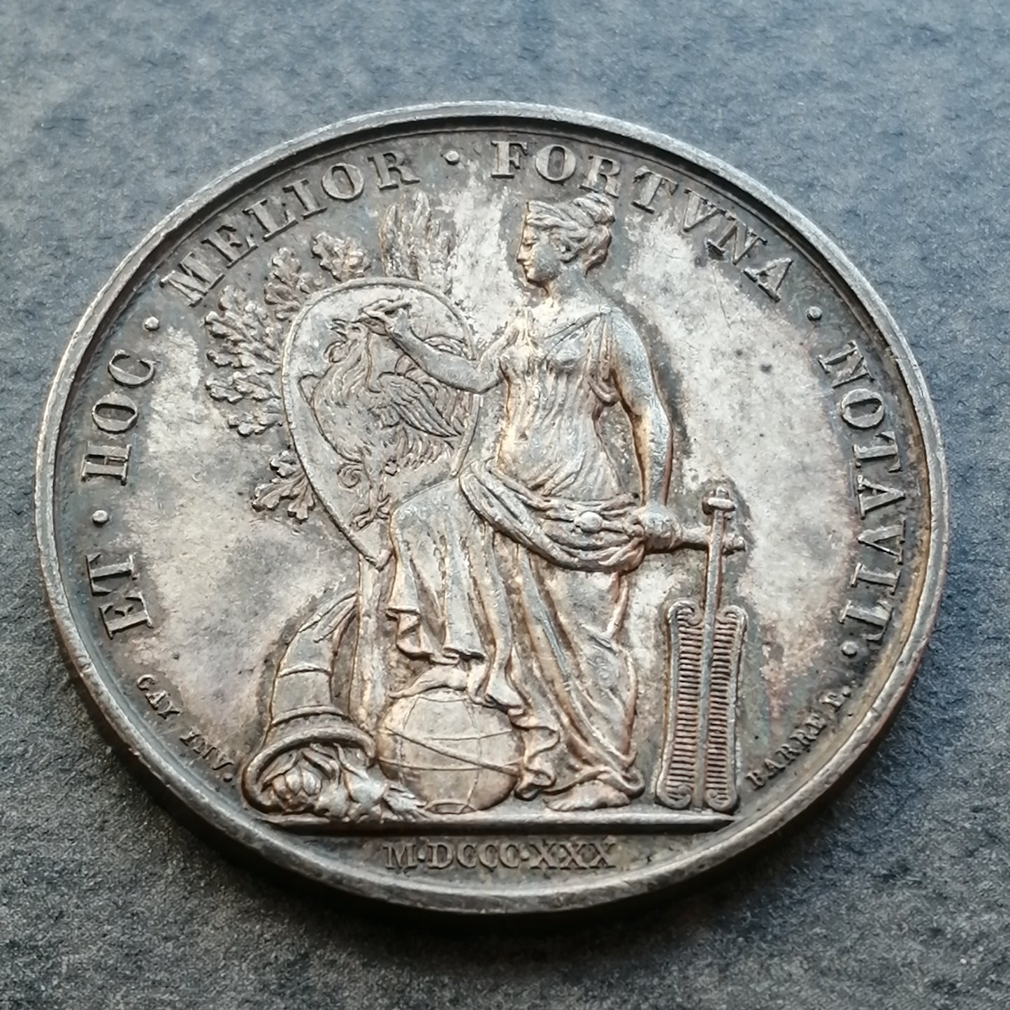 Ficha Notarios de Lyon 1830 Plata 14,74 gr 32 mm