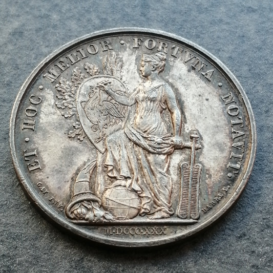 Ficha Notarios de Lyon 1830 Plata 14,74 gr 32 mm