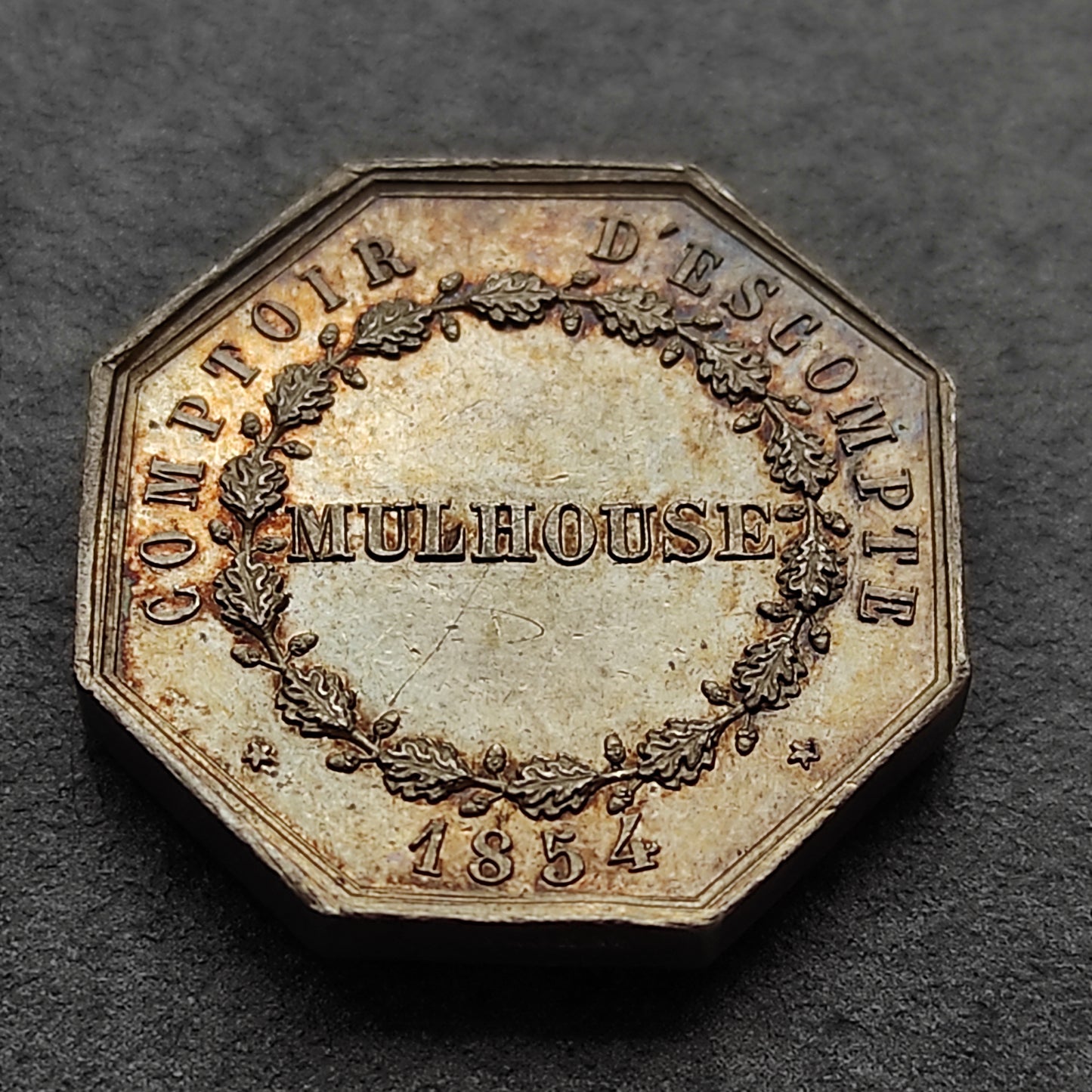 Token Comptoir d'escompte de Mulhouse 1854 Plata 9,1 gr