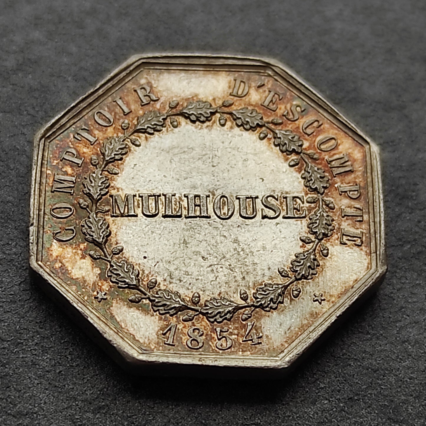 Token Comptoir d'escompte de Mulhouse 1854 Plata 6,7 ​​gr