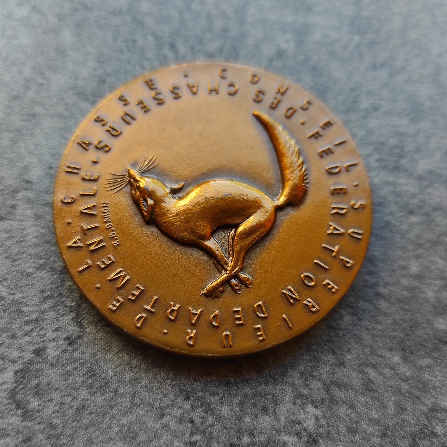 Medal departmental federation of hunters 49 mm 69.2 gr