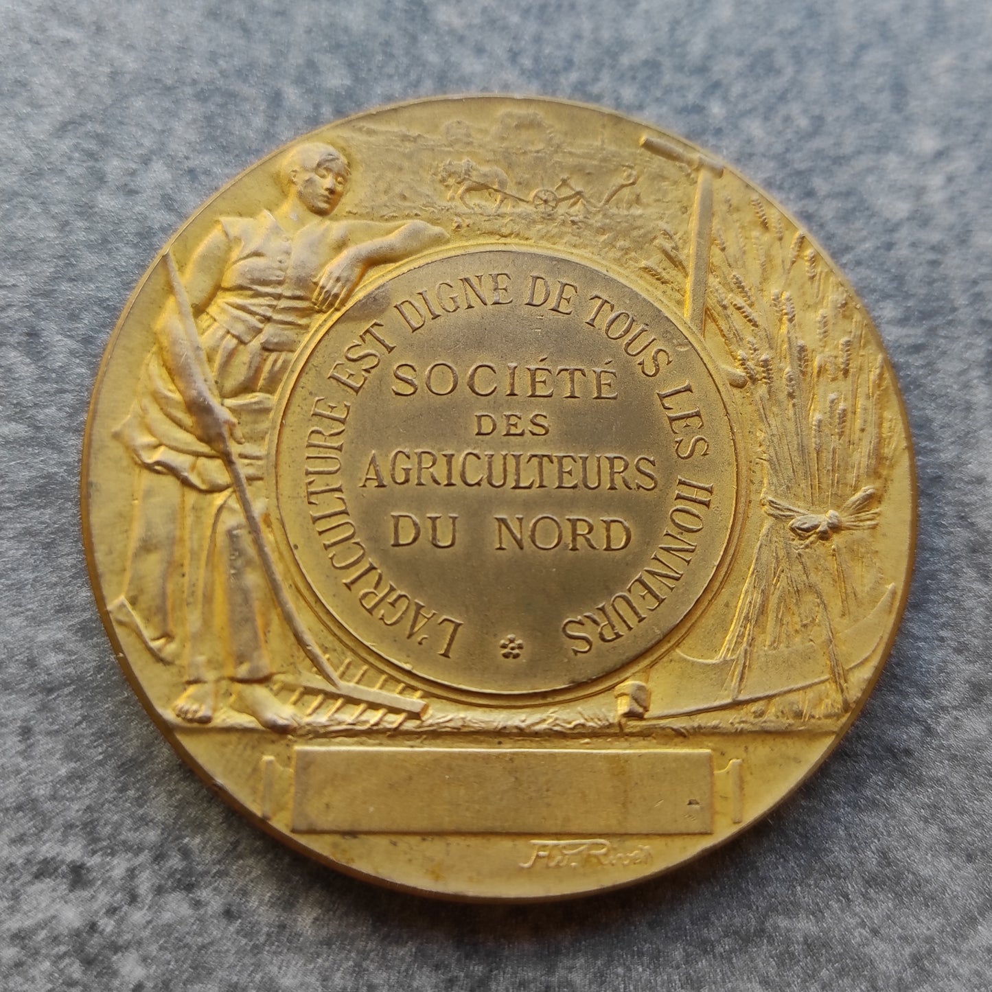 Medal Company of Northern Farmers by Adolphe Rivet 50 mm 58.8 gr