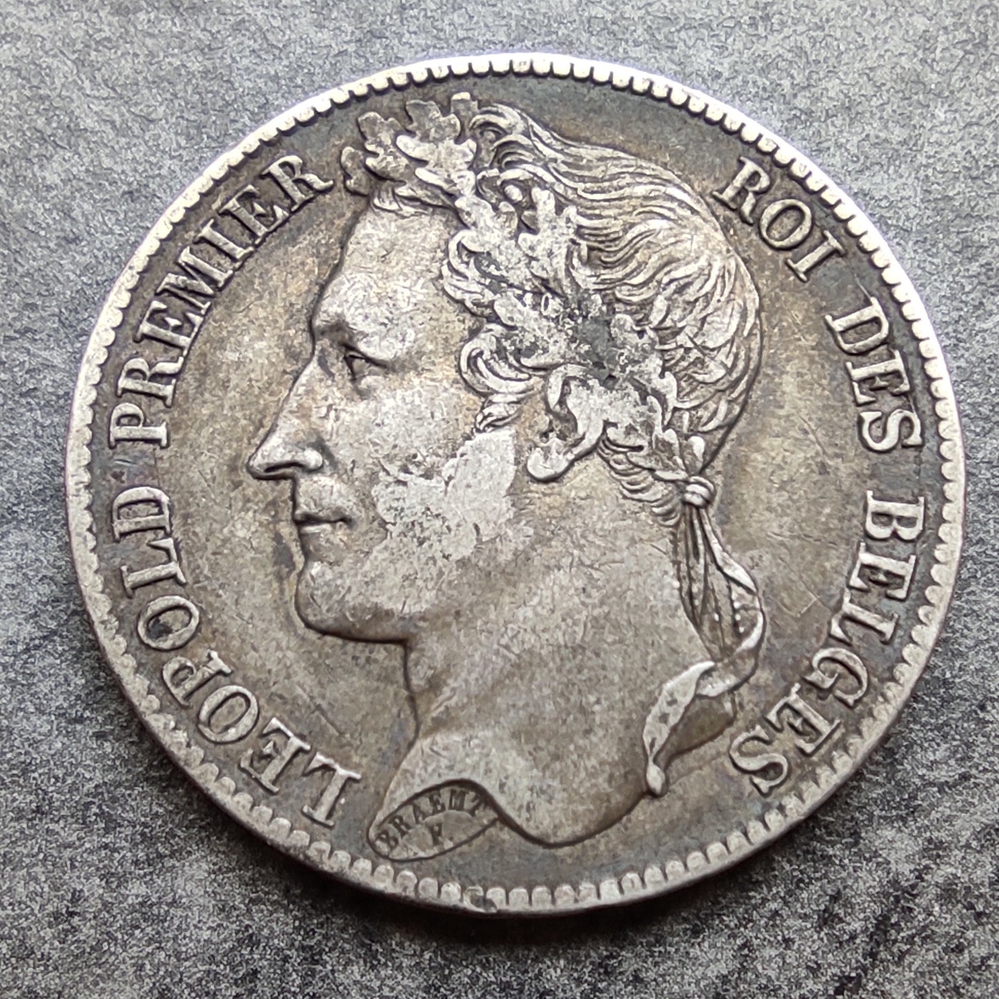 Belgium 5 francs 1833 Leopold First silver 24,82 gr