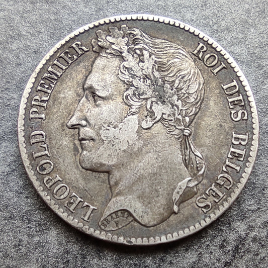 Bélgica 5 Francos 1833 Leopold Premier Plata 24,82 gr