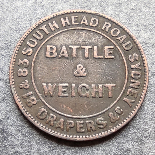 Australia Token Drapers Sydney Batalla y Peso 14,4 gr