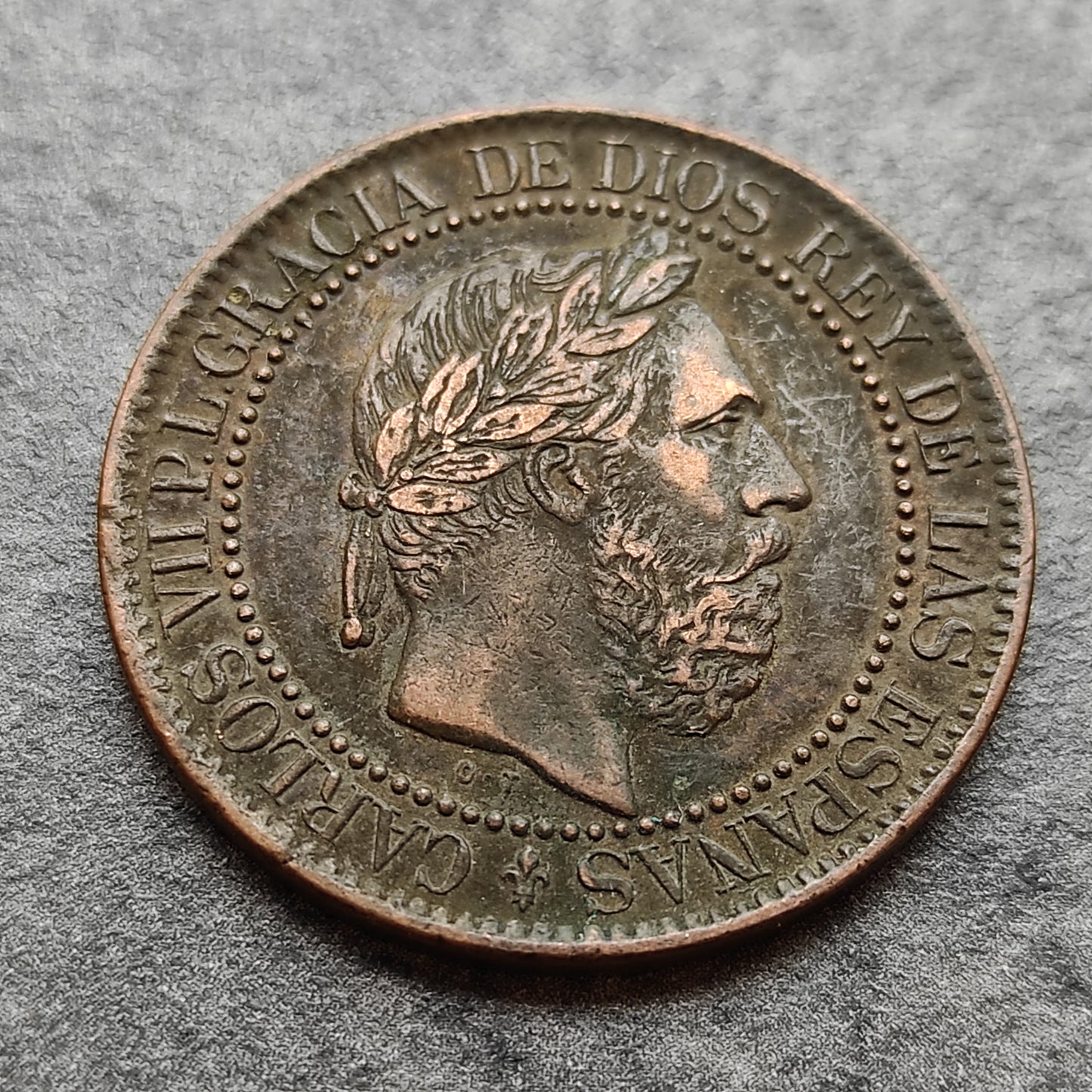 ESPAGNE 10 CELMOS 1875 CARLOS VII 9.89 gr