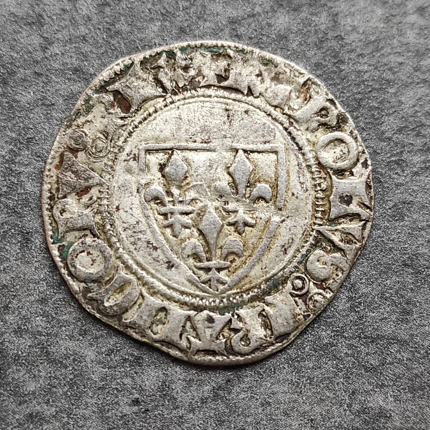 Charles VI (1380-1422) White called "Guénar" point 5th Toulouse 2,12 gr