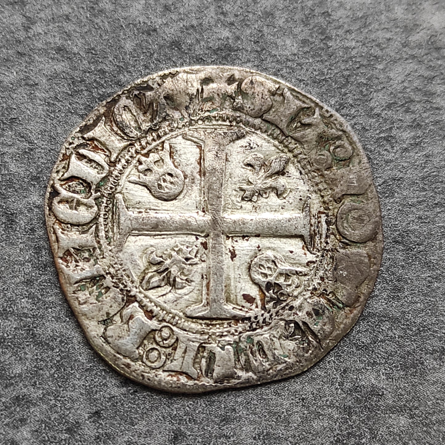 Charles VI (1380-1422) White called "Guénar" point 5th Toulouse 2,12 gr