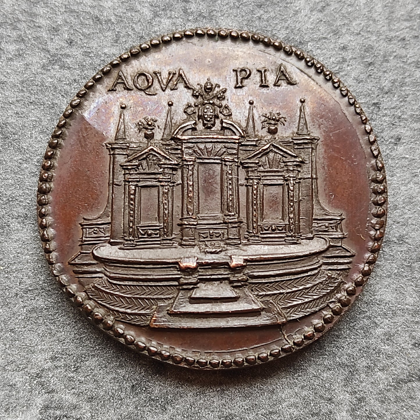 Medalla Vaticano y Estados Pontificios Pío IV (1559-1565) Aqua Pia 33 mm 20,90 gr