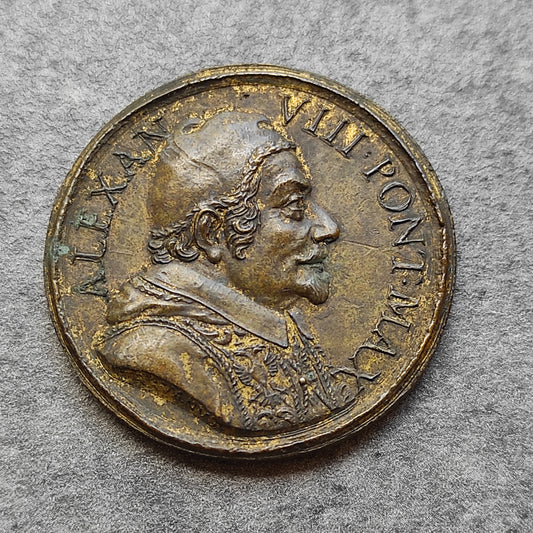 Medalla Vaticano y Estados Pontificios Alejandro VIII (1689-1691) Nostra Felicitas 1690 17,35 gr 34 mm